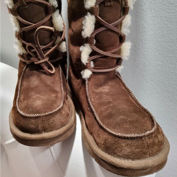 UGG Australia Uptown Lace-Up Tall Boots Size 7 - Picture 4 of 11
